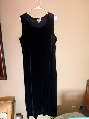 Talbots Black Velvet Sleeveless Maxi Dress